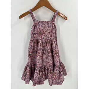 Utsa Kids Girls Floral Ruffle Dress 2 Year Purple Cotton Blend Adjustable Straps